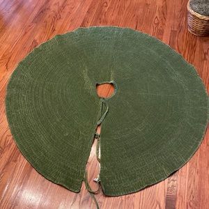 Pottery Barn green velvet Xmas tree skirt—like new!! $45